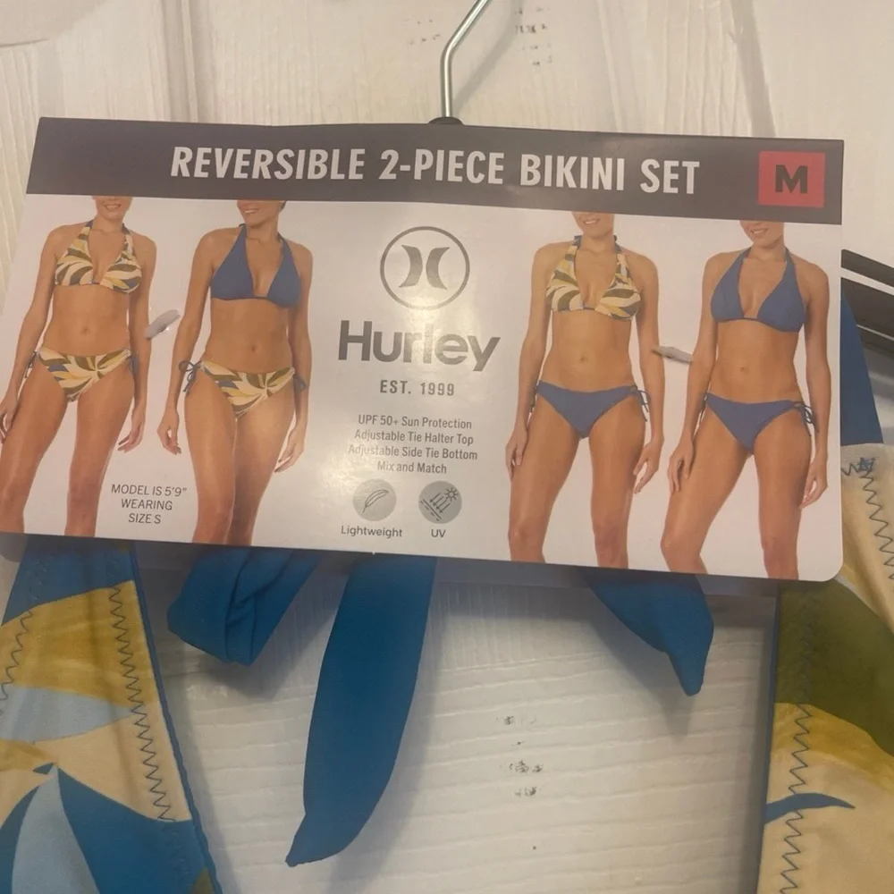 Hurley Blue and Yellow Reversible Bikini